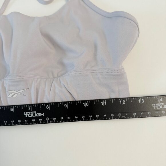 Reebok Lavender Sports Bra Cross Back Straps Cut Out Womens Size M Stretchy - Picture 5 of 8